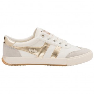 Gola Classics Badminton Sneakers Blancas Doradas España | EMU-715408