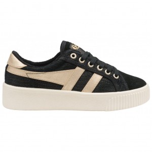 Gola Classics Baseline Mark Cox Mirror Shoes Negras Doradas España | OIS-652138
