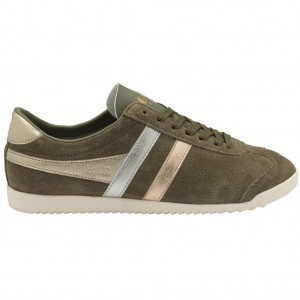 Gola Classics Bullet Mirror Trident Sneakers Kaki Plateadas Doradas España | ZNV-281590