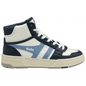 Gola Classics Challenge High Sneakers Blancas Azul Marino Azules España | KGP-359167