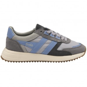 Gola Classics Chicago Sneakers Gris Claro Azules Azules España | RHQ-245908