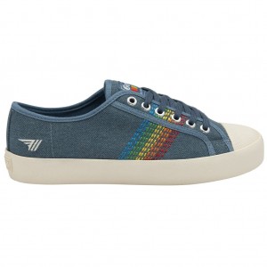Gola Classics Coaster Rainbow Stitch Shoes Denim Multi España | NBK-314920