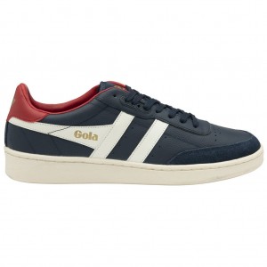 Gola Classics Contact Leather Sneakers Azul Marino Blancas Rojas Oscuro España | NQL-982475