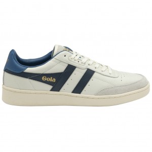 Gola Classics Contact Leather Sneakers Blancas Azul Marino Azules España | XPA-415637