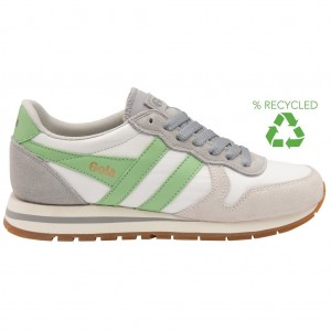 Gola Classics Daytona Chute Sneakers Blancas Gris Claro Verde España | BME-648137
