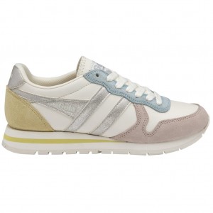 Gola Classics Daytona Quadrant Sneakers Blancas Plateadas Limón España | YRF-139204