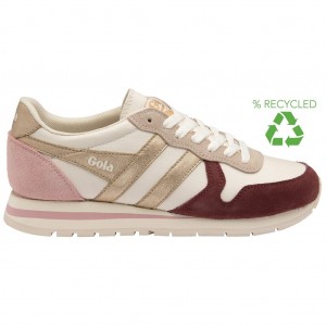 Gola Classics Daytona Quadrant Sneakers Blancas Doradas Rosas España | QKL-589632