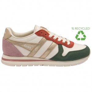 Gola Classics Daytona Quadrant Sneakers Blancas Doradas Rosas España | NTH-130697