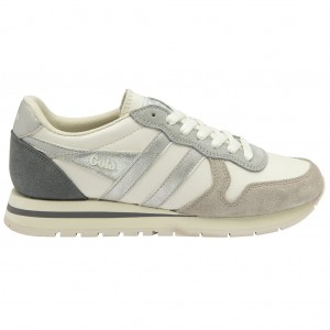 Gola Classics Daytona Quadrant Sneakers Blancas Gris Plateadas España | SEJ-210384