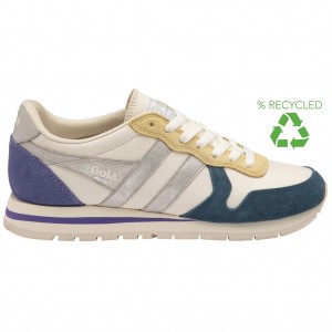 Gola Classics Daytona Quadrant Sneakers Blancas Plateadas Lavanda España | LCX-573298