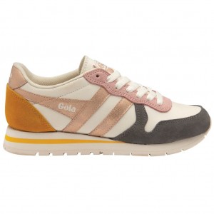 Gola Classics Daytona Quadrant Sneakers Blancas Rosas Doradas España | MUV-017843