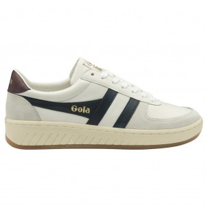 Gola Classics Grandslam Classic Sneakers Blancas Azul Marino Burdeos España | WSR-024816