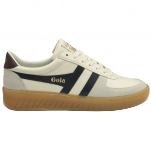Gola Classics Grandslam Elite Sneakers Blancas Azul Marino Burdeos España | FYB-018357