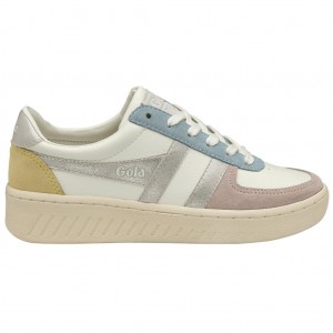 Gola Classics Grandslam Quadrant Sneakers Blancas Plateadas Limón España | DVR-926148