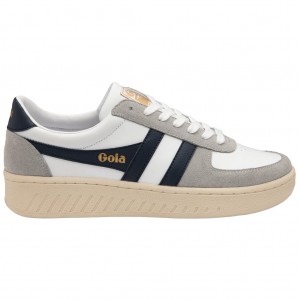 Gola Classics Grandslam Quadrant Sneakers Blancas Gris Claro Azul Marino España | EQJ-875049