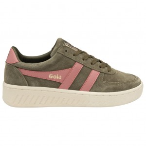 Gola Classics Grandslam Suede Sneakers Kaki Coral Rosas España | KBV-739206