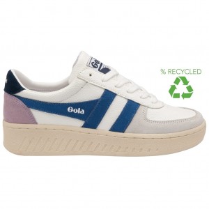Gola Classics Grandslam Trident Sneakers Blancas Azul Marino España | NOX-789524