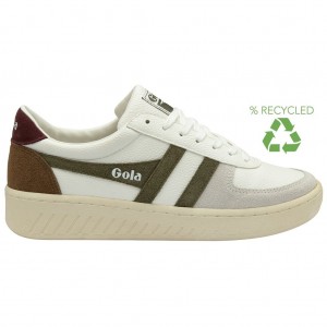 Gola Classics Grandslam Trident Sneakers Blancas Kaki Burdeos España | DCT-153469