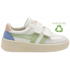 Gola Classics Grandslam Trident Strap Sneakers Blancas Verde Rosas España | FMV-403928