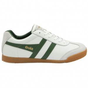 Gola Classics Harrier Leather Sneakers Blancas Verde Verde España | TEZ-873015
