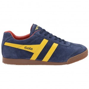 Gola Classics Harrier Suede Sneakers Azul Marino Rojas España | DOL-936801