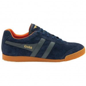 Gola Classics Harrier Suede Sneakers Azul Marino Naranjas España | UNR-036825