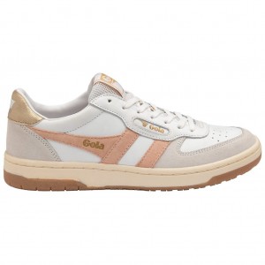 Gola Classics Hawk Sneakers Blancas Rosas Doradas España | BRG-970832