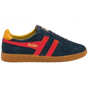 Gola Classics Hurricane Suede Sneakers Azul Marino Rojas España | FGQ-632187