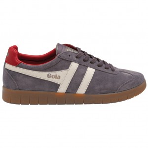 Gola Classics Hurricane Suede Sneakers Blancas Rojas Oscuro España | CXG-815703