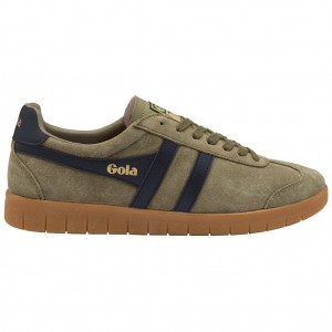 Gola Classics Hurricane Suede Sneakers Kaki Azul Marino Kaki España | NEF-015398
