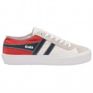 Gola Classics Quota II RWB Plimsoll Sneakers Blancas Rojas Azul Marino España | OBT-650894