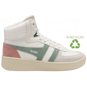 Gola Classics Slam Trident Sneakers Blancas Verde Coral Rosas España | ACN-947361