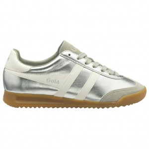 Gola Classics Torpedo Glimmer Sneakers Plateadas Blancas España | YJT-716409