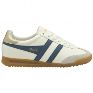 Gola Classics Torpedo Leather Sneakers Blancas Doradas España | FTW-718326