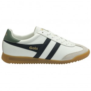 Gola Classics Torpedo Leather Sneakers Blancas Azul Marino España | MAG-736519