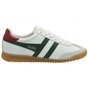 Gola Classics Torpedo Leather Sneakers Blancas Rojas Oscuro España | NKD-276310