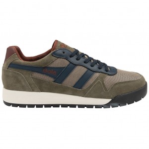 Gola Classics Trek Low Sneakers Kaki Azul Marino Burdeos España | ETS-162439