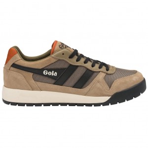 Gola Classics Trek Low Sneakers Negras Naranjas España | EDM-642975