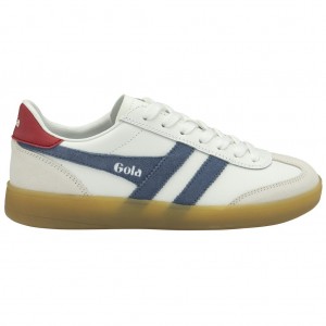 Gola Classics Viper Leather Sneakers Blancas Rojas Oscuro España | ZEI-428503
