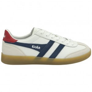Gola Classics Viper Leather Sneakers Blancas Rojas Oscuro España | ZBU-490675