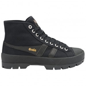 Gola Vegan Classics Coaster Peak High Sneakers Negras Negras Negras España | ZMG-904215