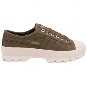 Gola Vegan Classics Coaster Peak Sneakers Kaki Kaki Blancas España | NPO-456190