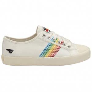Gola Vegan Classics Coaster Rainbow Stitch Shoes Blancas España | ISO-164392