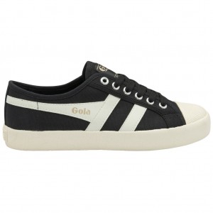 Gola Vegan Classics Coaster Shoes Negras Blancas Doradas España | TAW-074921