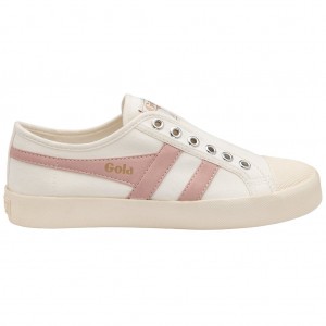 Gola Vegan Classics Coaster Slip Shoes Blancas Rosas España | FXI-047196