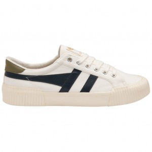 Gola Vegan Classics Rally Plimsoll Sneakers Blancas Azul Marino Kaki España | JFA-486920