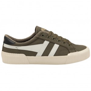 Gola Vegan Classics Rally Plimsoll Sneakers Kaki Blancas Negras España | BEZ-251607