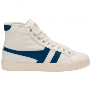 Gola Vegan Classics Tennis Mark Cox High Sneakers Blancas Azules España | TIV-521048