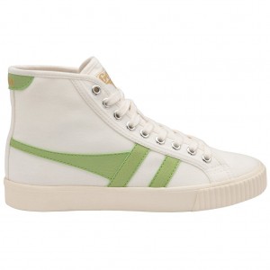 Gola Vegan Classics Tennis Mark Cox High Sneakers Blancas Verde España | WCF-702361