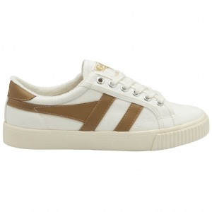 Gola Vegan Classics Tennis Mark Cox Sneakers Blancas Marrones España | QNB-218365